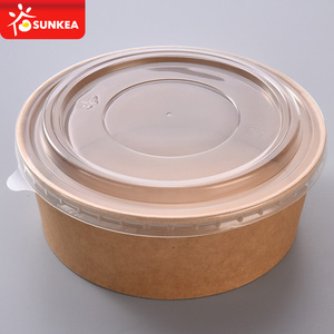 可生物降解环保牛皮纸沙拉纸碗，带纸盖 - Product Image 3