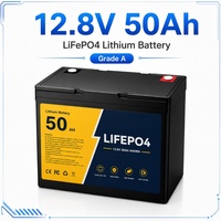 بطارية ليثيوم RV 12.8 فولت 50 أمبير ساعة LiFePO4 دورة عميقة مع نظام إدارة البطارية (BMS) للكرفانات والمقطورات والمنازل المتنقلة والطاقة الشمسية