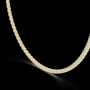 <b>Silver</b> Elegant Lab Grown <b>Diamond</b> Choker <b>Necklace</b> Link Gold Plated Timeless Sparkle Modern Luxury Design Wedding Party Perfect - Product Image 6