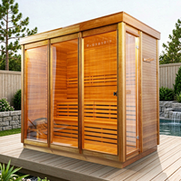 Sauna électrique extérieur moderne en bois massif de pruche pour 6 personnes, idéal pour appartement