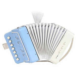 Kmise Accordéon diatonique miniature à 10 touches pour enfants, léger, 3 basses, instrument de musique pour enfants en bas âge et débutants, bleu clair - Product Image 1