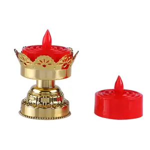 Candeliere di plastica all'ingrosso Candela a LED candele luminose senza fiamma Pary tremolante festa buddismo tempio senza fumo Led Candela
