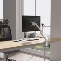 Soporte de Escritorio para un Solo Monitor Auki con Brazo Mecánico de Resorte, Altura Ajustable para Pantallas de 13-32 Pulgadas, Soporta Carga de 10 kg