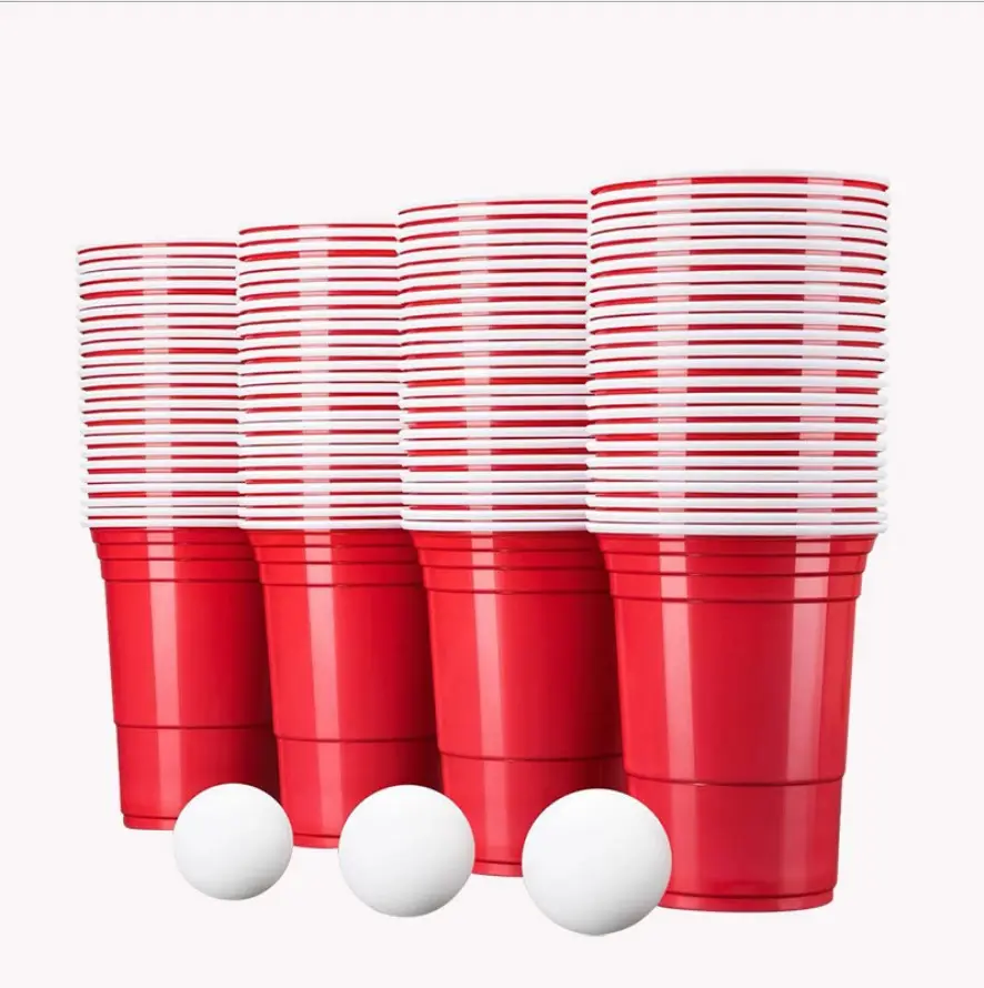 Einweg Party Getränkes aft Red Cup Benutzer definierte farbige Kunststoff Bier Pong Black Cups für Party