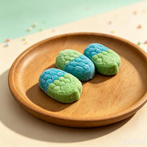 Caramelle Gommose Ovali Bicolore Blu-Verde con Rivestimento Zuccherato, Gusto Frutta, Etichetta Privata OEM ODM Halal, Caramelle Morbide per Bambini - Product Image 5