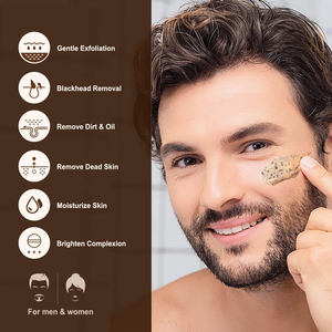 Глубокое очищение от вросших волос и шишек бритвы, удаление черных точек и омертвевшей кожи, мужской отшелушивающий скраб для лица для жирной кожи - Product Image 6