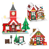 Kit de construction de ville hivernale de Noël 969 pièces, best-seller, avec 4 scènes de fêtes, tour de l'horloge, maison de neige, jouet DIY pour enfants