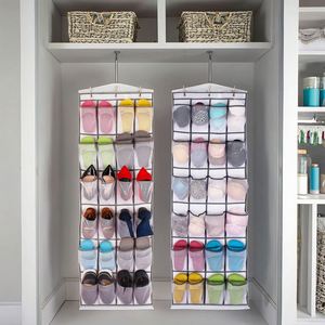 High Quality 24-Pocket Over the Door Closet Hanging Organizer Fabric <b>Shoe</b> Rack - Product Image 6