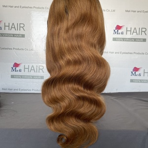 Peluca frontal de encaje transparente con ondas corporales, densidad del 180%, cabello brasileño castaño claro, pelucas frontales de encaje en Miami - Product Image 2