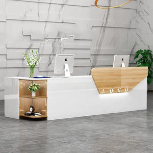 Comptoir de banque multifonctionnel personnalisé, table avant en bois, bureau, salon de beauté, réception - Product Image 1