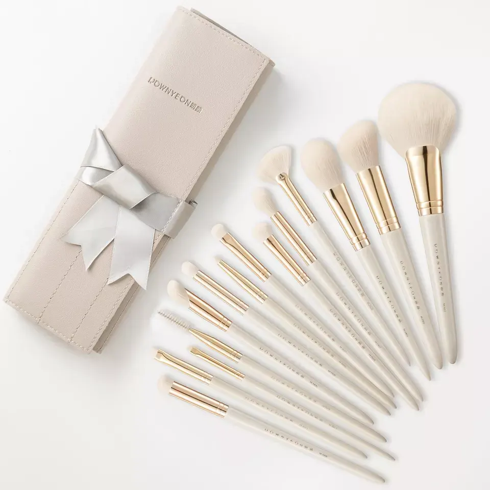 Rownyeon 14pcsHigh Quality Makeup Brush Manufacturers Vegan Synthetic Hair Makeup Brush Set Makeup Kit