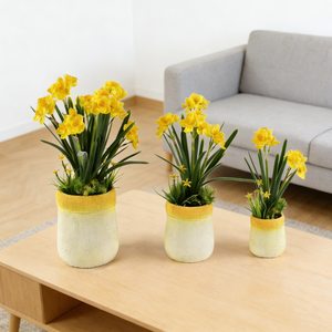 Flor Artificial de <span class=keywords><strong>Narciso</strong></span> en Maceta, Planta Artificial Realista en Maceta de PVC Color Pastel para Decoración del Hogar, Sala de Estar, Regalo de Primavera - Product Image 1