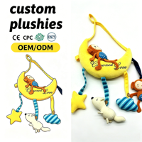 Jouet suspendu personnalisé pour lit de bébé, singe en peluche, hochet mignon pour bébé, jouets couineurs, vente chaude