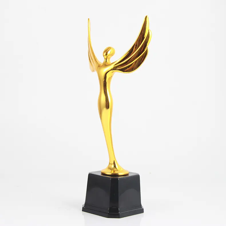 Edelhersteller kreative Metall-Flugdamenfigur mit Flügel Geschenk Preis personalisiertes graviertes individuelles Logo Schönheitstrophäe Preis