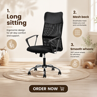 Chaise de bureau ergonomique en maille pivotante pour salle de réunion, vente directe d'usine
