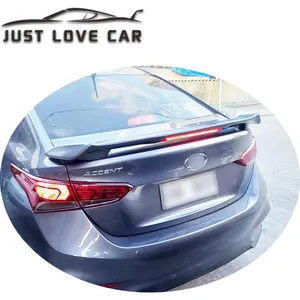 JUSTLOVECAR LED stil SPOILER için 2019 2020 2021 2022 HYUNDAI ACCENT VERNA ABS araç bagaj kapağı SPOILER BOOT LP kanat