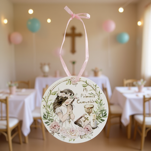 Étiquettes suspendues pour la première communion, 6,5 cm, 12 pièces, décoration de fête en papier pour filles, pour enfants - Product Image 3