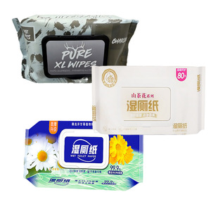 Papier toilette humide Camellia Chamomile, 80 feuilles, biodégradable, jetable dans les toilettes, produits de nettoyage pour adultes - Product Image 4