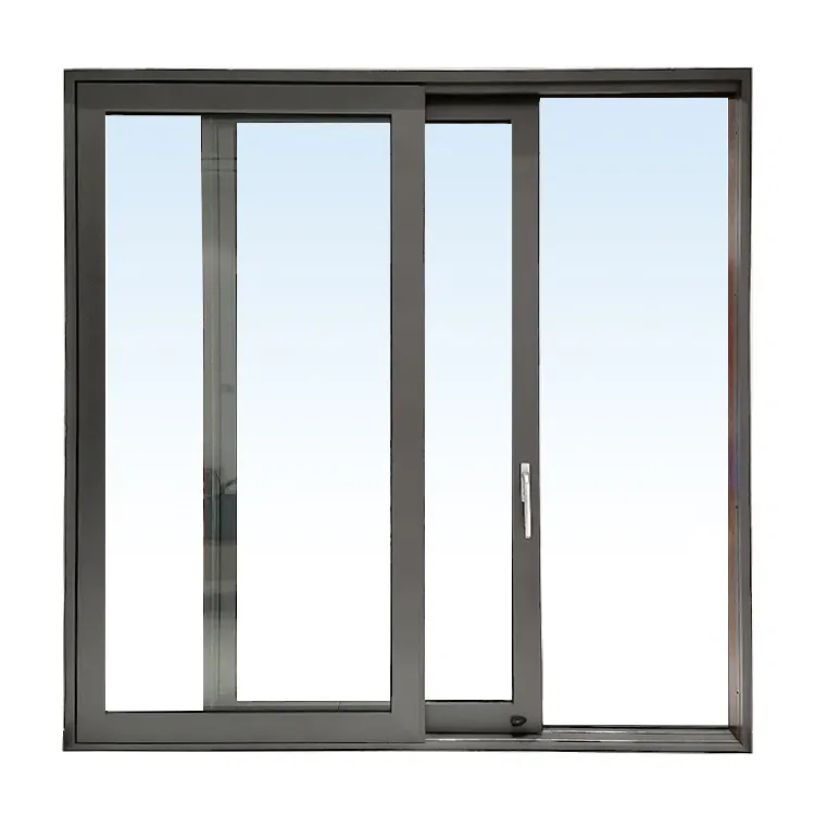Mejor venta de precio de fábrica de Color madera puerta corredera de vidrio de aluminio
