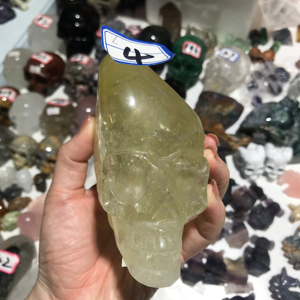 Natural cráneos de cristal de mano de cristal tallado artesanía colección de escultura de cráneos de cristal tallado - Product Image 5