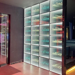 Infinity kaca Tempered menyala kabel portabel 2 kaki dengan 2 kaki nirkabel cermin 3D Magnet LED lantai dansa - Product Image 5