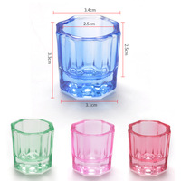 Clair rose Ab couleur cristal ongles liquide tasse monomère polygone verre ongles Dappen plat avec couvercle