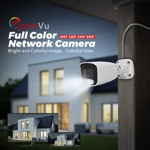 8MP 15fps Full Color PoE CCTV Bullet Mini Camera Hik Compatible Metal Shell IP66 Audio Outdoor Security IP Network Camera 4K