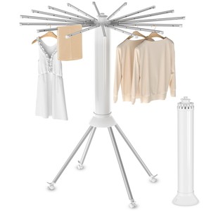 Tendedero Metálico Plegable <span class=keywords><strong>de</strong></span> 4 <span class=keywords><strong>Patas</strong></span> para Exteriores, Soporte Plegable para Secar <span class=keywords><strong>Ropa</strong></span> <span class=keywords><strong>con</strong></span> Diseño Funcional <span class=keywords><strong>de</strong></span> Aleación <span class=keywords><strong>de</strong></span> Aluminio - Product Image 1