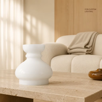 Abat-jour moderne en verre soufflé blanc pour luminaire suspendu simple, abat-jour décoratif opale avec surface polie lisse