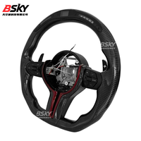 Setir Mobil BMW F10 M5 M6 M8 F06 F12 F13 F90 F92 F93 Seri 5 6 7 Berbahan Serat Karbon dengan Motor LED