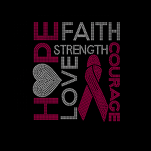 Il <span class=keywords><strong>mio</strong></span> <span class=keywords><strong>dio</strong></span> è più grande della consapevolezza del cancro nastro rosa strass trasferimento ferro-su Patch di vetro Hotfix - Product Image 6