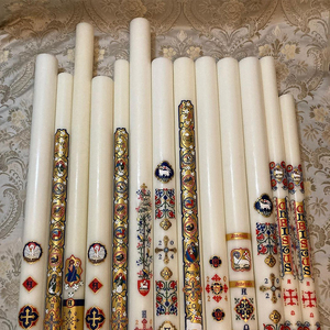 AIKUN all'ingrosso pastello decalcomania pilastro candele bianco non profumate candele religiose per uso della chiesa di Pasqua - Product Image 5