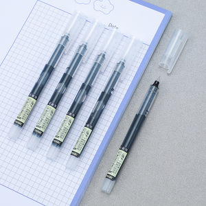Direct Liquid Quick Drying Rollerball <b>Pen</b> Black Ink Needle Tip Stainless Steel General Use Stationery 100 Packs - Product Image 3