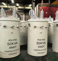 Transformateur monophasé monté sur poteau 11KV 15KV 10KVA 15KVA 20KVA 25KVA 37.5KVA 50KVA 75KVA 100KVA Prix des transformateurs MT et HT