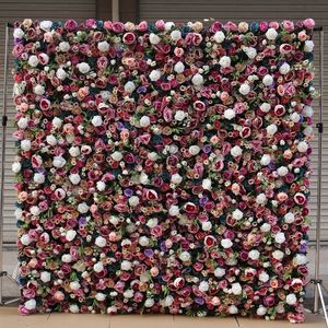 Elegante Panel de Fondo Floral 3D de Rosas Artificiales de Seda Rosa 5D Hechas a Mano para <span class=keywords><strong>Bodas</strong></span>, Hogar, Salón, Día de San Valentín - Product Image 2