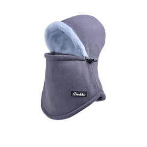 Baodiduo Winter Neck Warmer Hat Fleece Lined Windproof Face Mask For Men Women Cycling Outdoor Protection Gray - Product Image 4