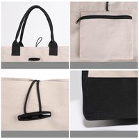 Vente en gros d'usine Grand sac à provisions en toile avec poignées pour femmes Sac à provisions de plage d'épicerie cadeau