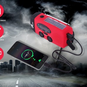 Radio portable d'urgence à manivelle avec lampe torche LED AM/FM, météo, batterie 2000 mAh, WD-088 - Product Image 5