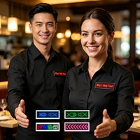Etiqueta de Nombre LED Recargable, Programable por Aplicación, Letrero LED Pequeño Personalizado, Insignia de Nombre LED con Mensajes Desplazables