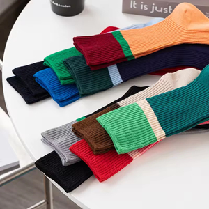 Wholesale Letter Medium Tube Boys Girls <b>Socks</b> Fall Versatile Korean Patchwork Long Crew Cotton - Product Image 3