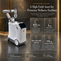 Machine de massage robotisée ZCH à tête unique, design compact et mobile avec roulettes verrouillables et poignée intégrée pour le bien-être hôtelier