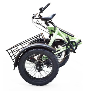 20 Inch 3 Wheel Fat Tyre Tire 48v 500w Ebike Folding <b>Trike</b> Tricycle With Basket Yj-tricycle 3 Wheel Tricycle Eb - Product Image 2