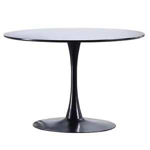 Table de cuisine ronde en MDF avec plateau en forme de tulipe et base en métal sur pied, idéale pour la salle à manger – Vente Flash Usine - Product Image 2