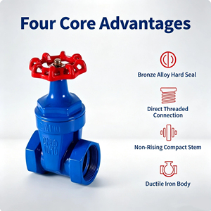 Z15T-16Q Threaded Hard <b>Seal</b> Ductile Iron Brass Wedge Screw Gate DN15-DN50 for Pipeline On-off Control - Product Image 4