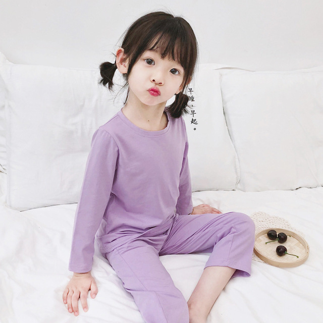 Wholesale Kids Girls Sleepwear Pajamas Short Blank Girl Sleepwear for Summer Custom Kids Pajamas Girl Cotton Pyjamas