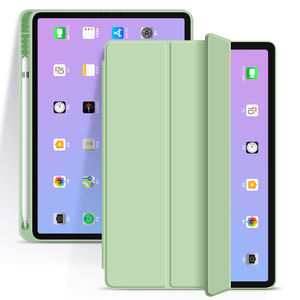 Funda delgada de cuero PU para tableta, carcasa triple plegable para <span class=keywords><strong>ipad</strong></span> <span class=keywords><strong>air</strong></span> 5 2023, con portalápices - Product Image 4