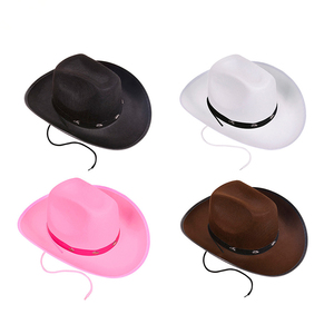 Precio barato de fábrica <span class=keywords><strong>princesa</strong></span> Fedoras no tejidas al aire libre de ala ancha estilo occidental <span class=keywords><strong>vaquero</strong></span> <span class=keywords><strong>sombrero</strong></span> de vaquera para fiesta - Product Image 2