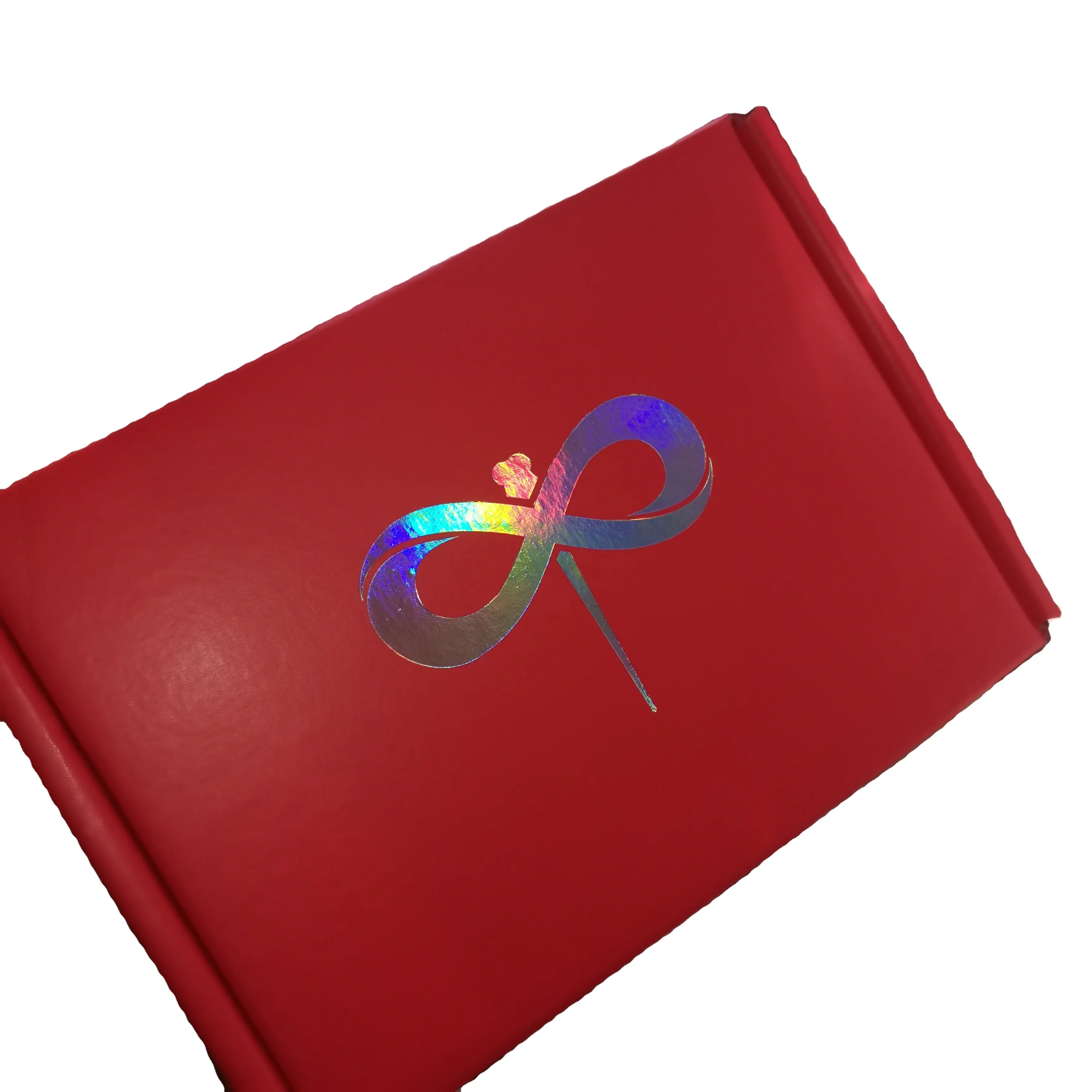 Caixa de presente de joias de luxo, caixa de embalagem pequena holográfica para embalagem de cartão vermelho