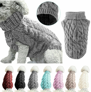 Venta caliente Otoño Invierno cálido Color sólido suave cachorro gatito perro ropa mascota suéter para perros y gatos - Product Image 2