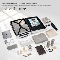 Valise à roulettes rigide personnalisée avec étiquette privée, design à coins coupés, serrure TSA, nom pour partenaires de marques japonaises et coréennes